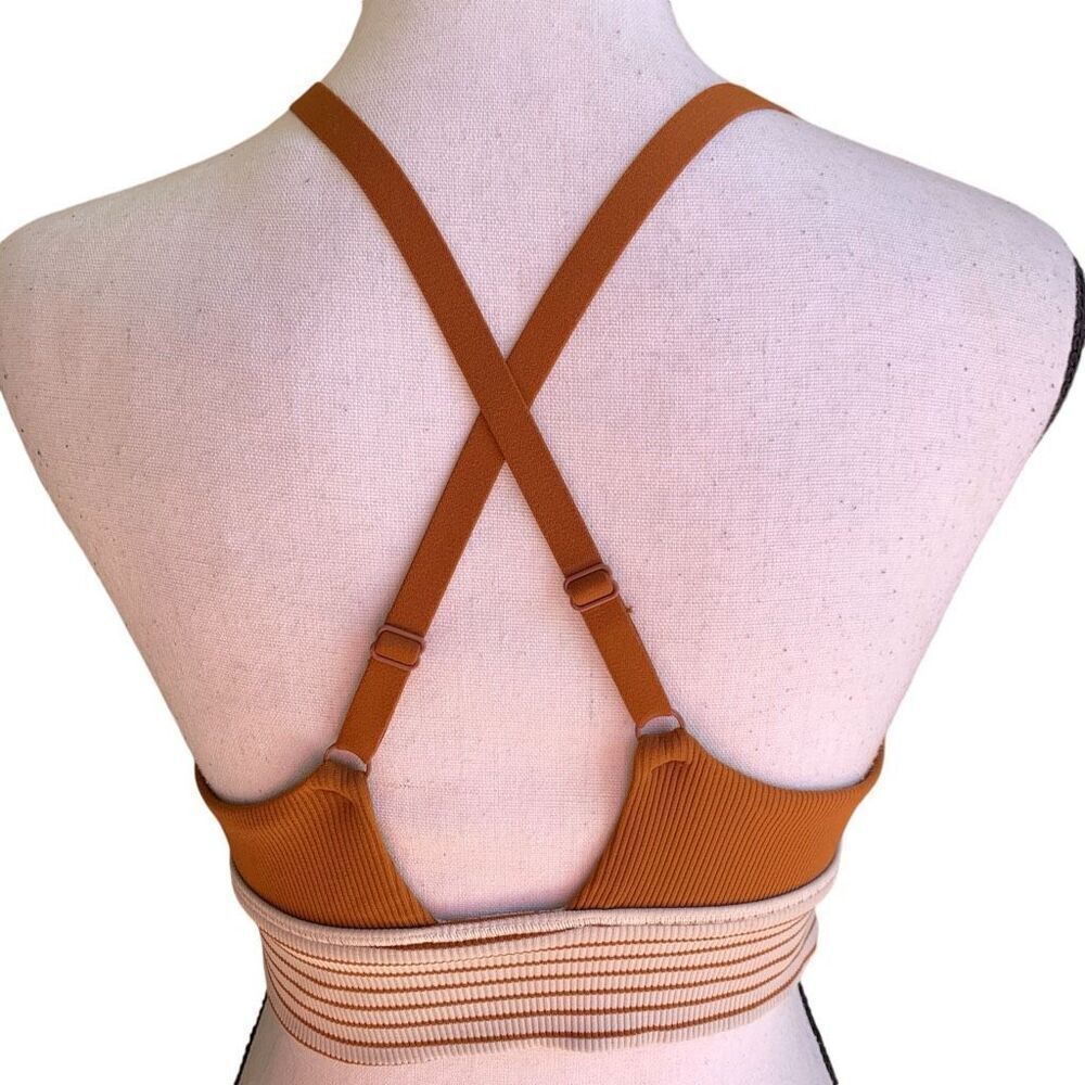 Offline by Aerie Ribbed Scoop Stretchy Sportsbra Orange Medium Support Medium - Picture 5 of 11